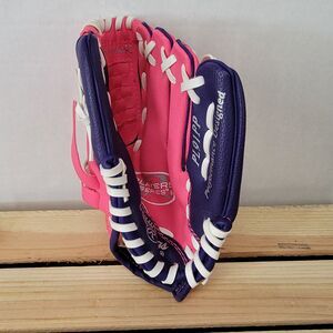 Rawlings Youth Leather Baseball Glove Pink & Purple - Left Hand PL91PP Reg